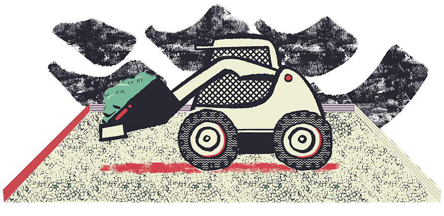 Illustration of skid-steer loader