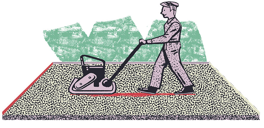 Illustration of vibrating plate compactor